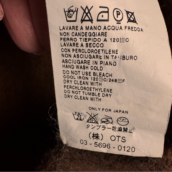 Weekend Max Mara wool angora cardigan sweater Brown and Cream S - Picture 15 of 16